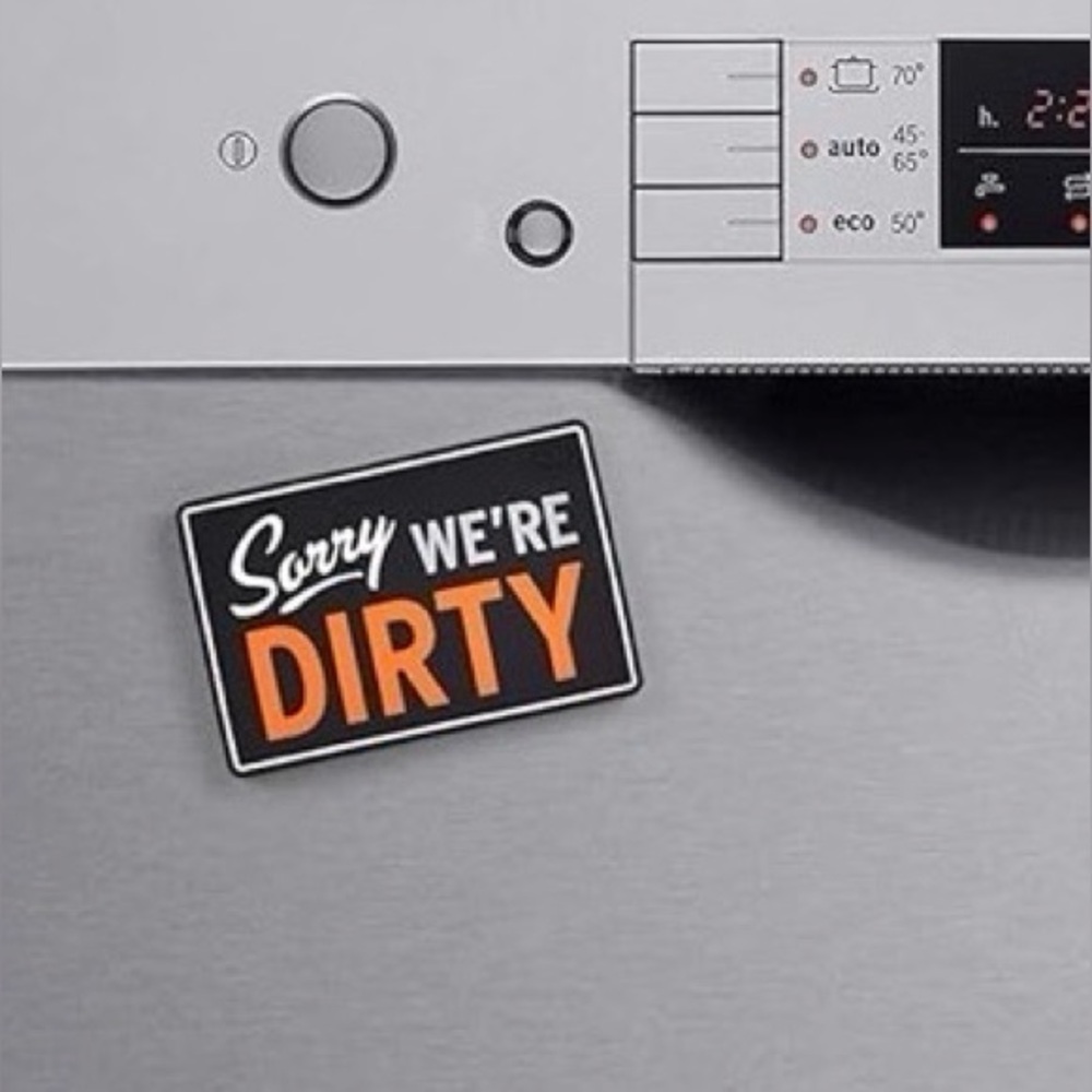 NWT Genuine Fred ~ FLIPSIDE ~ Dishwasher Sign DIRTY OR CLEAN DISHES Funny Gift